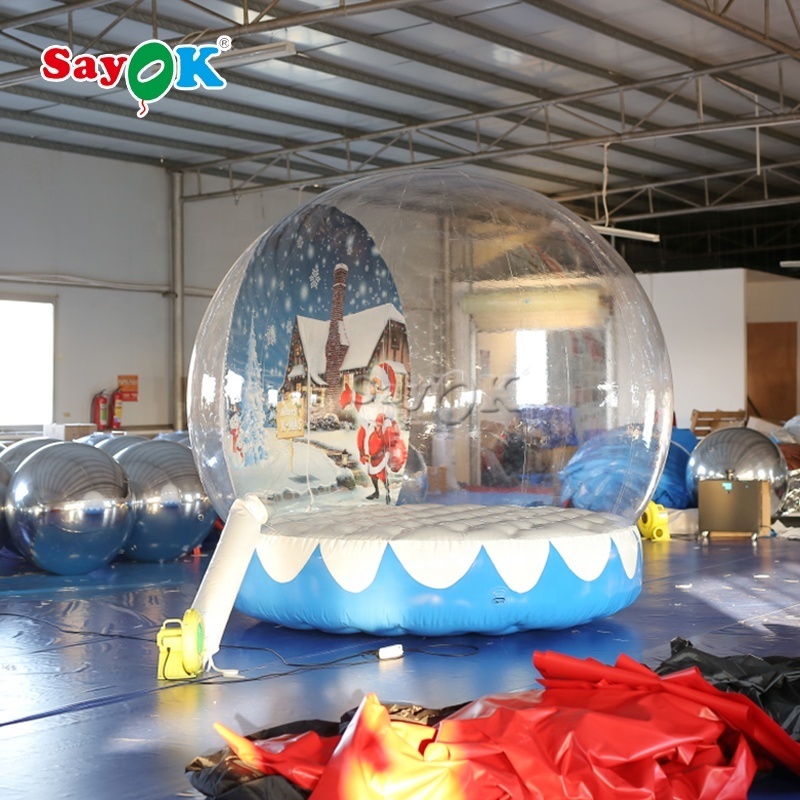 Custom 10ft inflatable christmas snow globe photo booth bubble inflatable christmas snowglobe