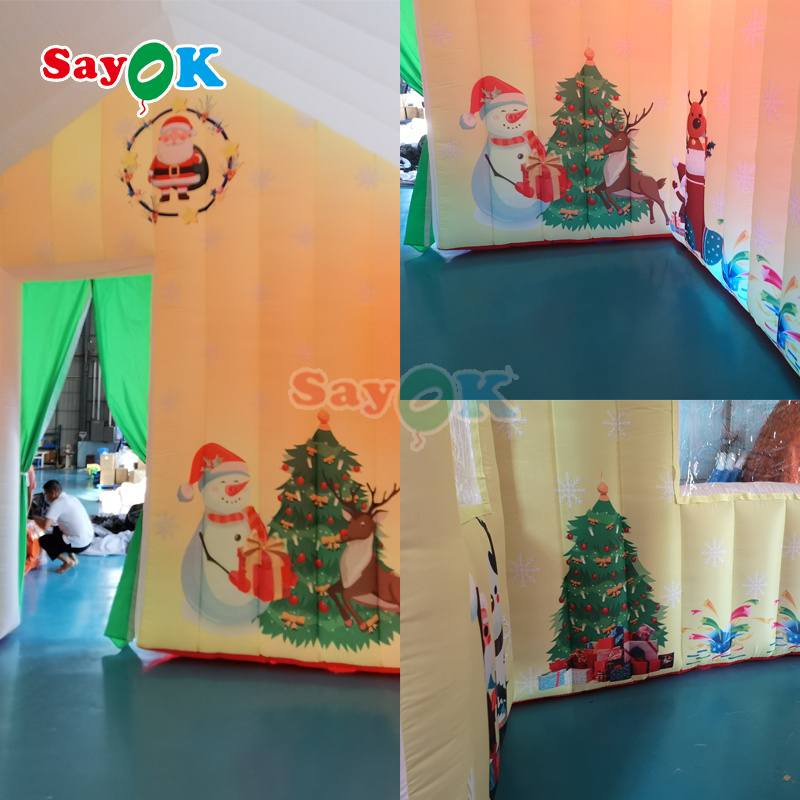 Warm Music OutdoorHoliday Decoration Garden Decoration Inflatable Snowman Santa Claus Tree House Christmas Inflatables