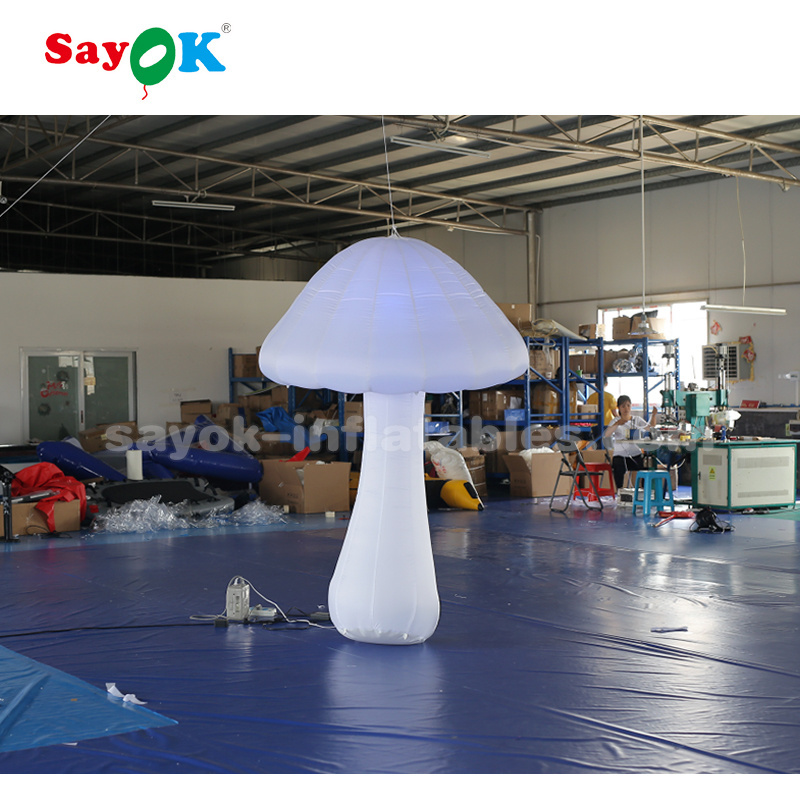 2m high white giant inflatable mushroom for decoration