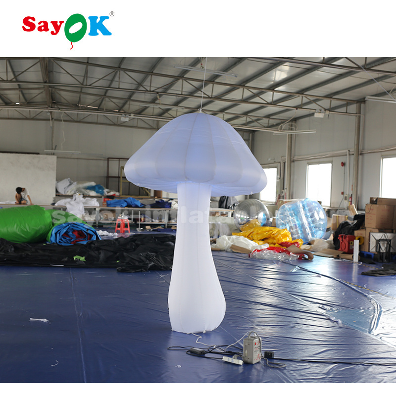 2m high white giant inflatable mushroom for decoration