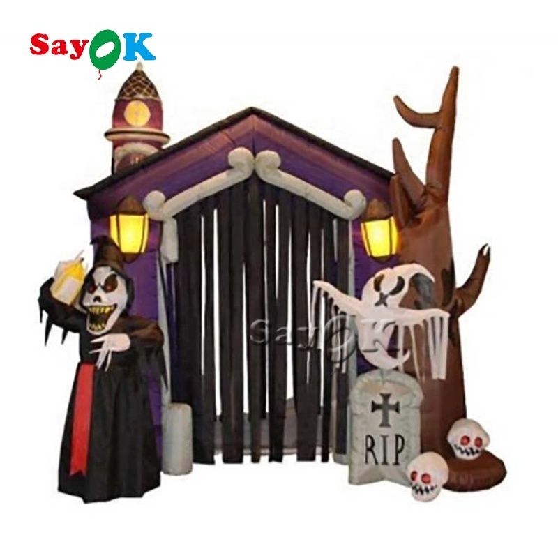 Halloween Yard Decoration Inflatable Halloween Skull Arch For Sale Custom Inflatable Haunted House Arch