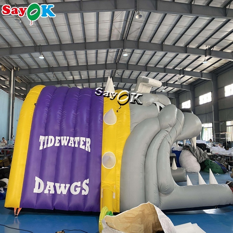 Custom Giant Football Team Mascot Bulldog Tunnel Tent Inflatable Bull Dog Entrance Tent Inflatable Bulldog Tunnel