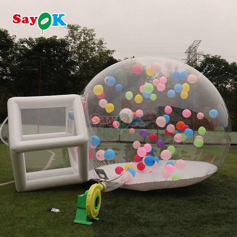 Kids party balloons funny house giant clear inflatable transparent dome bubble tent for glamping factory inflatable tent