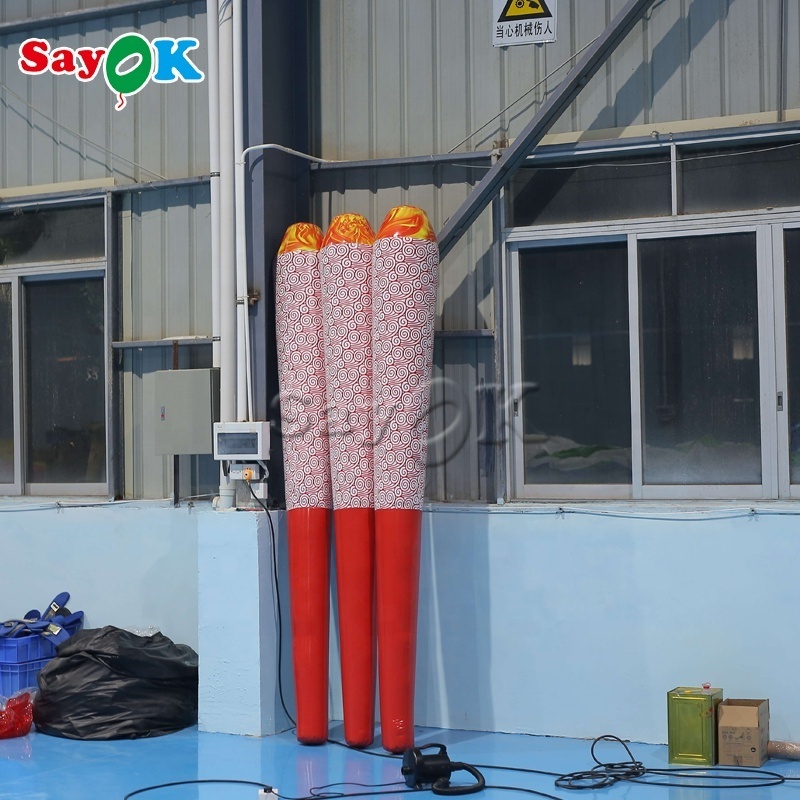 Warehouse Inflatable Advertising Inflatable Torch Customized 5m Giant Torch Inflatable For Event