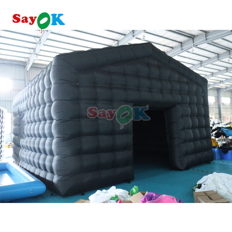 Commercial pop up LED Black disco lighting mobile night club tent Inflatable Cube Party Tent inflatable nightclub