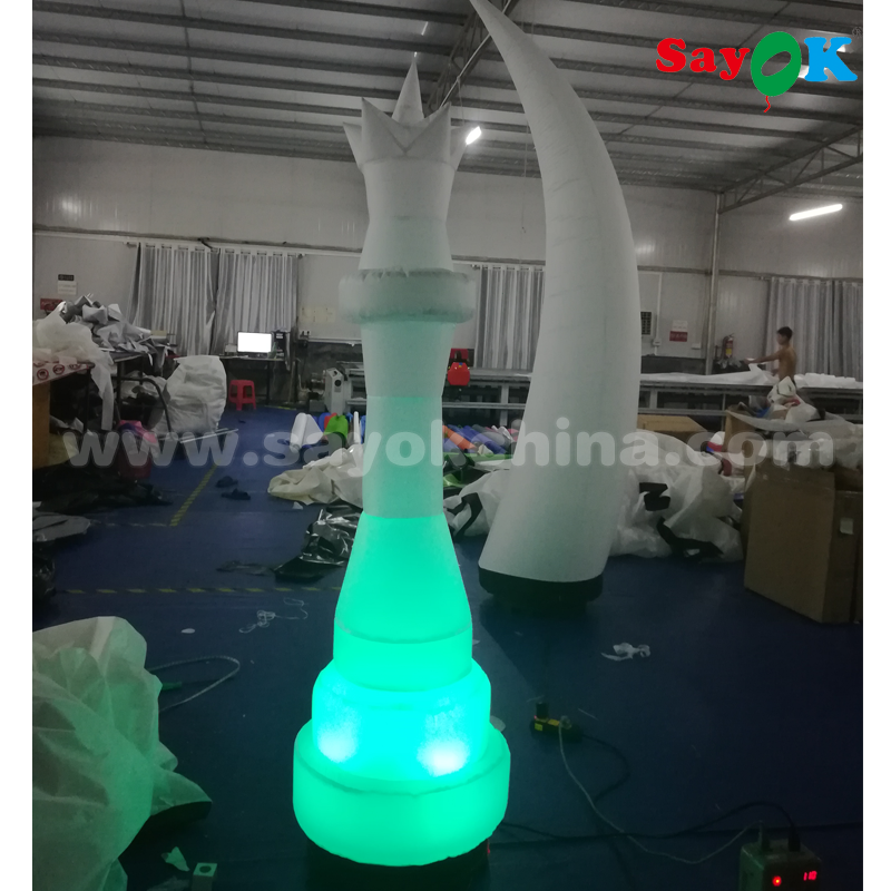 2m height cheap giant decorative inflatable inflatable chess pieces with led light for sale