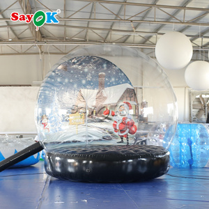 Fast Delivery Giant Transparent Christmas Advertising Printing Background Inflatable Snow Globe Bubble Tent For Decoration