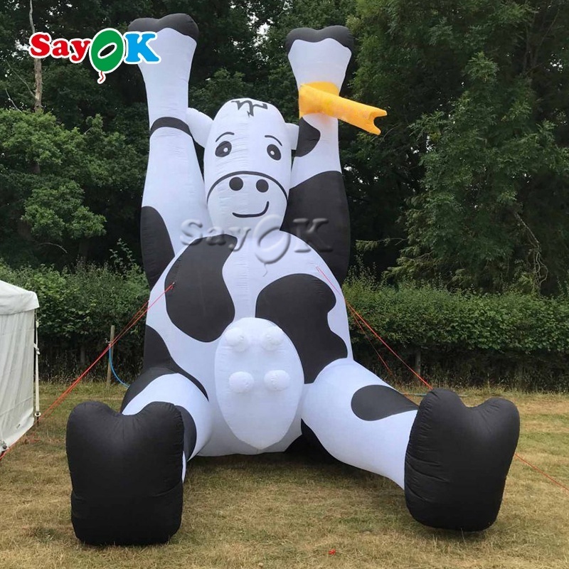 giant animal advertising inflatable cow milka