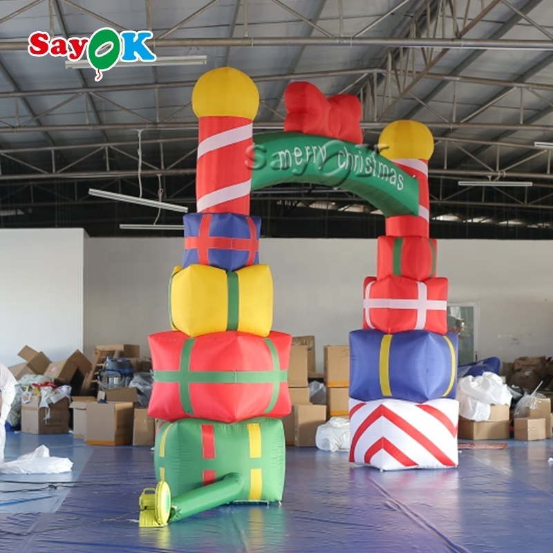 Gift Box Inflatable Arch For Christmas Event Exhibition Inflatable Arch Inflatable Christmas Doorway Arch