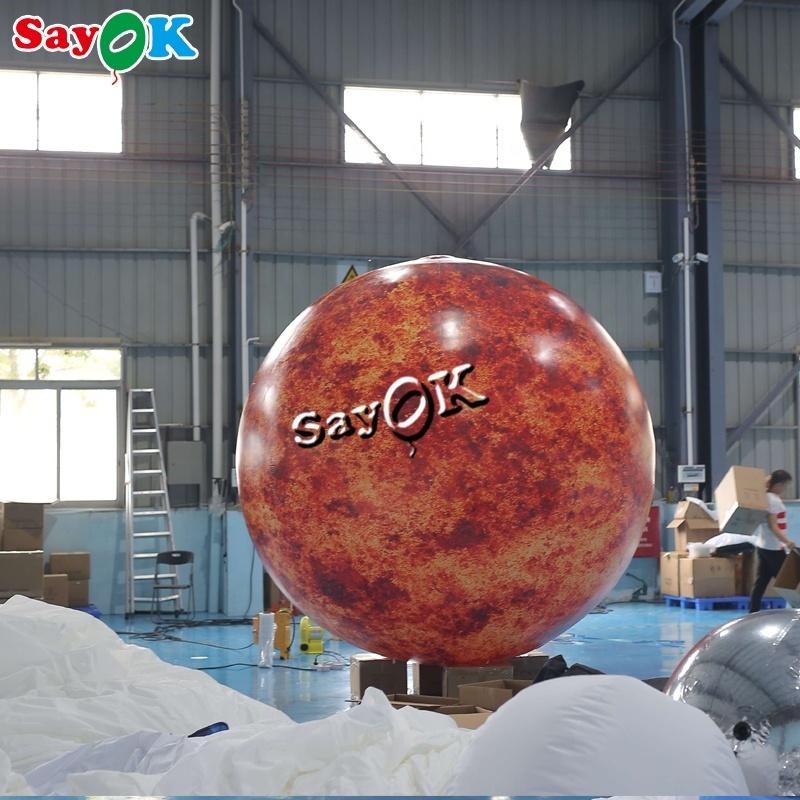 Giant Hanging Inflatable Solar System Planets Large Led Inflatable Hanging Planets Balloon For Event Decorating