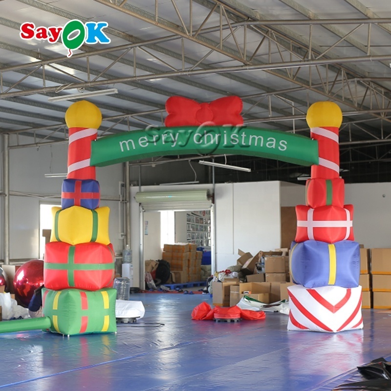 Gift Box Inflatable Arch For Christmas Event Exhibition Inflatable Arch Inflatable Christmas Doorway Arch