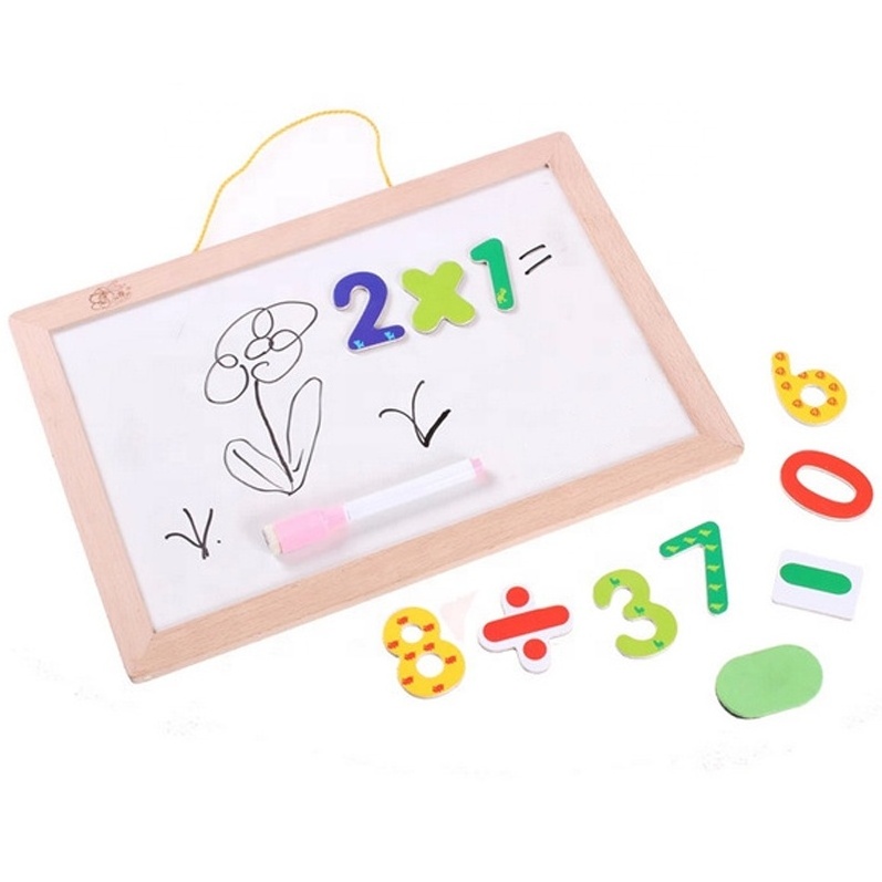 Double Side Wall Mounted Magnetic Message Board Wooden Writing Board