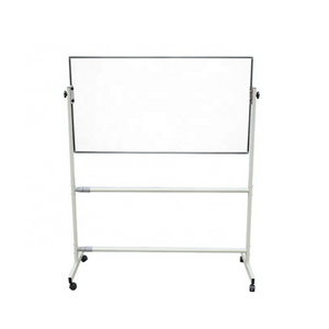 Double side magnetic mobile whiteboard with stand wheels