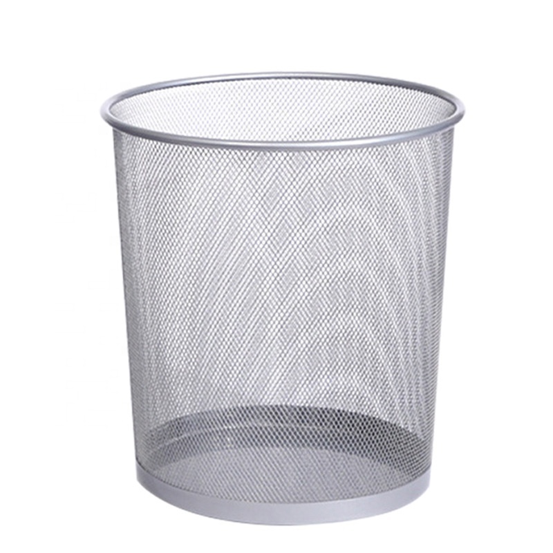 Office Stationery 3 Size Black Metal Mesh Trash Can Wire Metal Mesh Paper Waste Bin