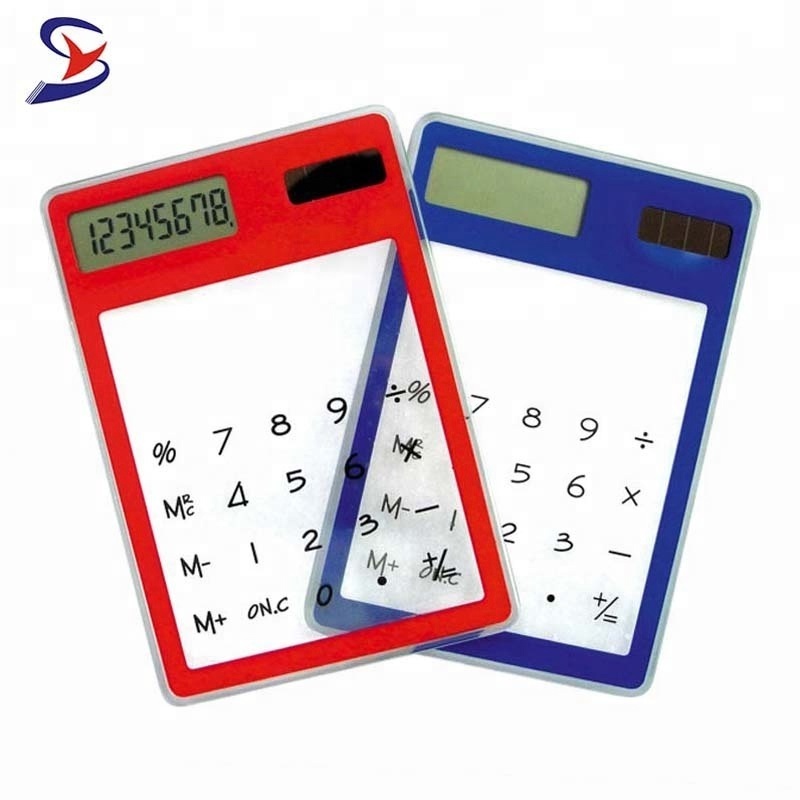 Colorful Transparent ultrathin solar energy Touch Screen Calculator