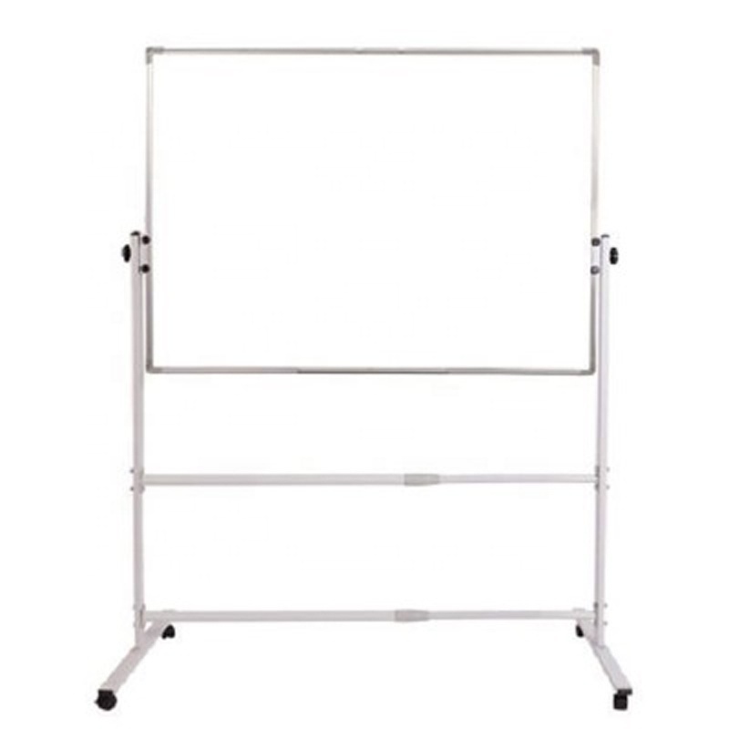 Double side magnetic mobile whiteboard with stand wheels