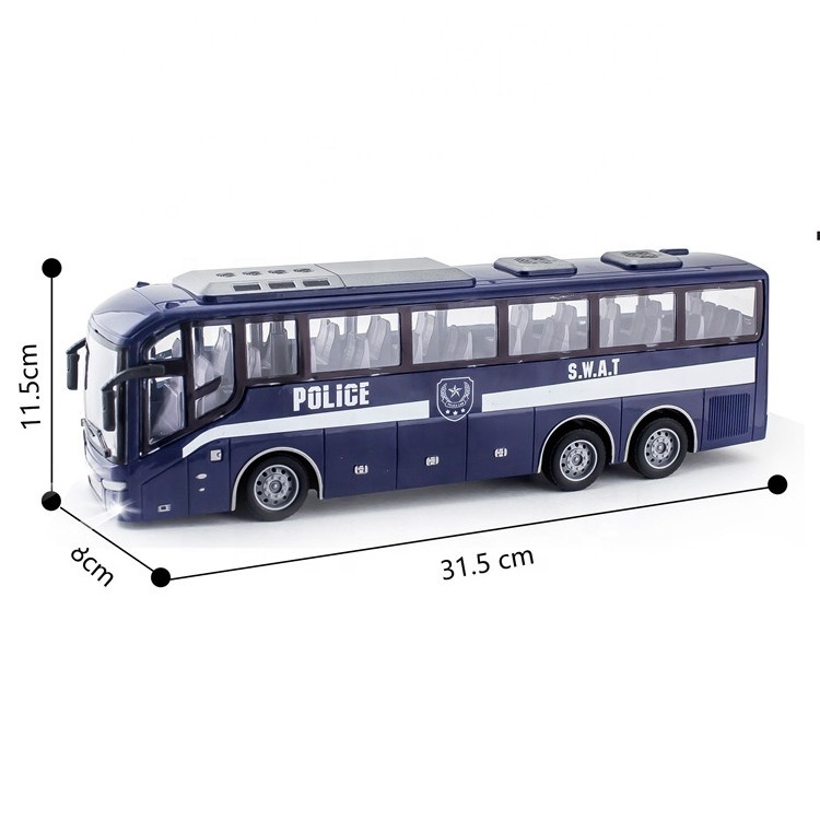 SY Juguetes A Control Remoto 1:30 Scale 4CH Radio Control Bus For Boy With Light Racing Vehicle Remote Control Police Car Toy