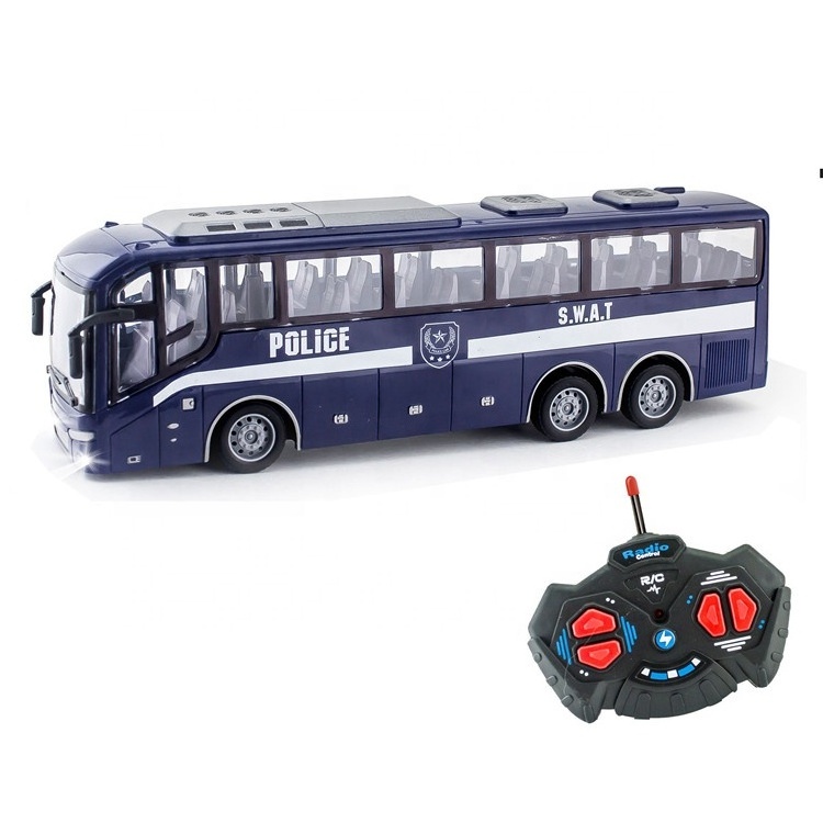 SY Juguetes A Control Remoto 1:30 Scale 4CH Radio Control Bus For Boy With Light Racing Vehicle Remote Control Police Car Toy