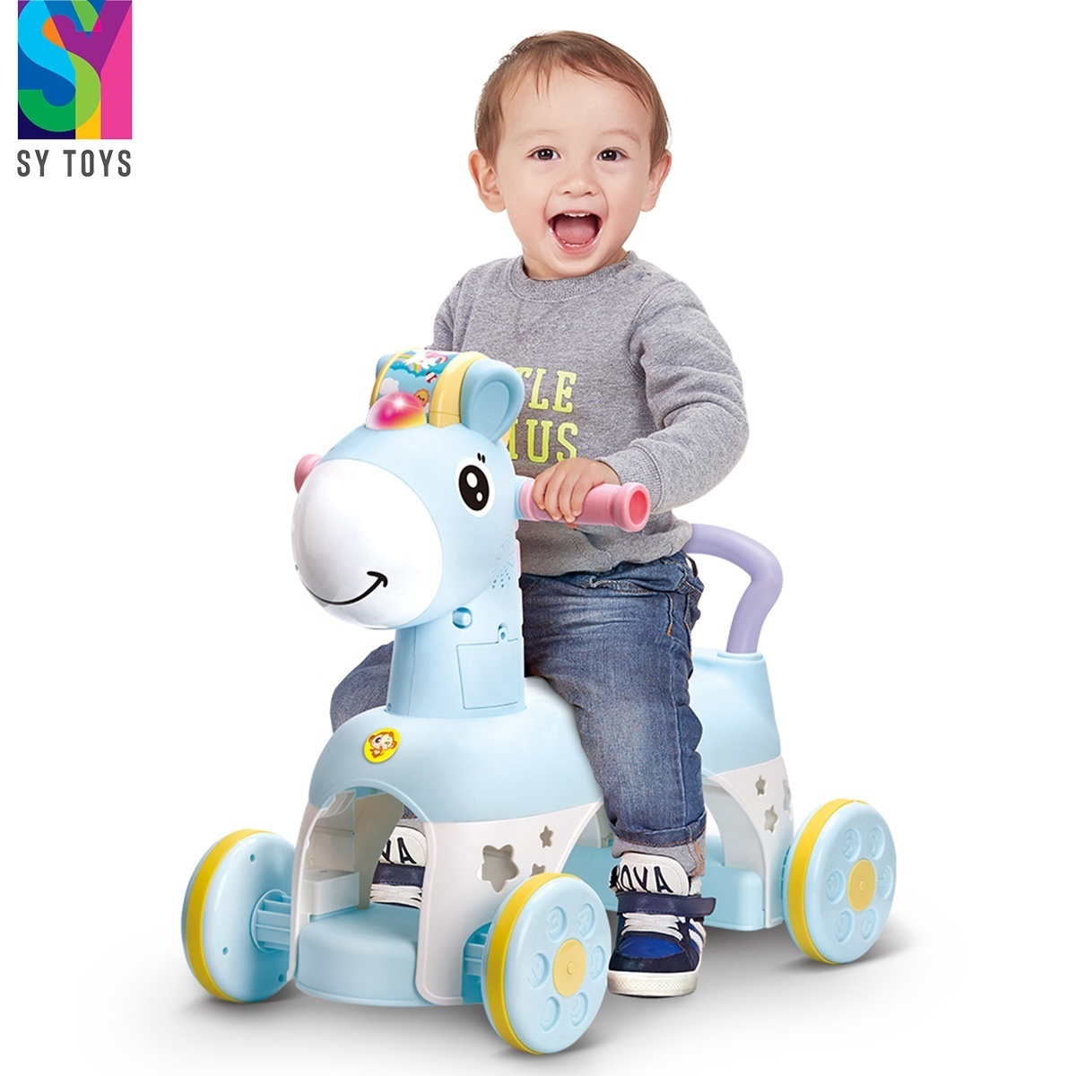 SY Baby Walker Baby Toys Ride On Cars For Sale Wholesale Kids Plastic Ride On Car Music Children Swing Car Baby Walker