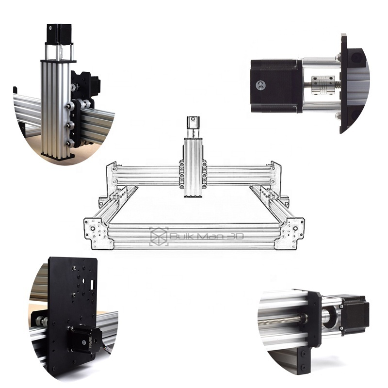 5075-1515 Newest WorkBee CNC Router Mechanical Kit with Tingle Tensioning Screw Driven 4 Axis CNC DIY Wood Metal Engraver