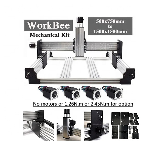 5075-1515 Newest WorkBee CNC Router Mechanical Kit with Tingle Tensioning Screw Driven 4 Axis CNC DIY Wood Metal Engraver