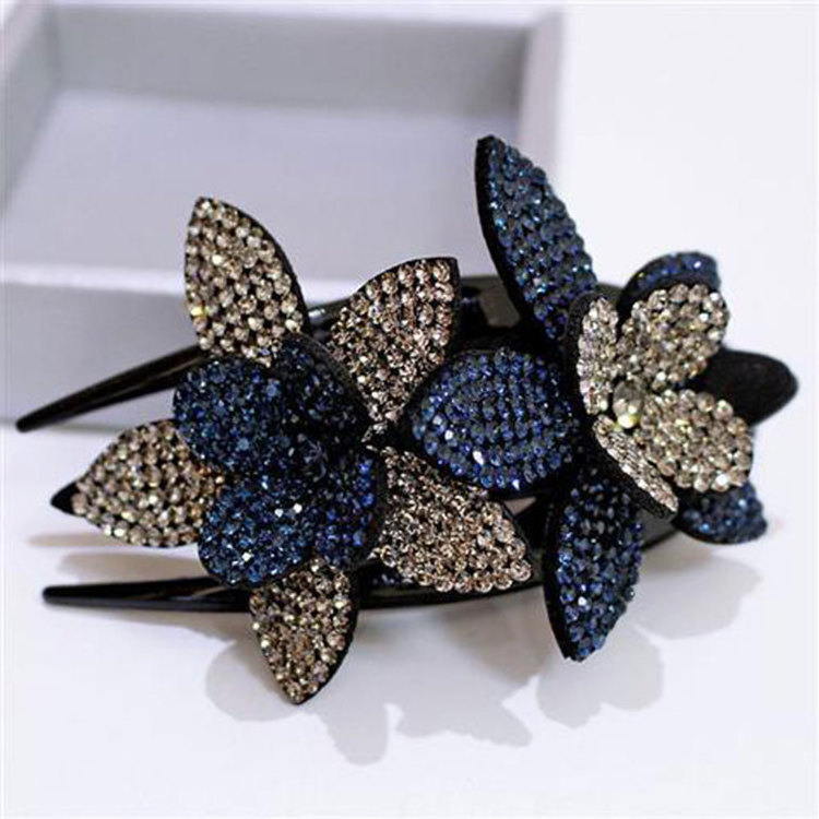 Women girls Korea rhinestone flower duck bill hair clips Crystal hair claw clip Ornaments