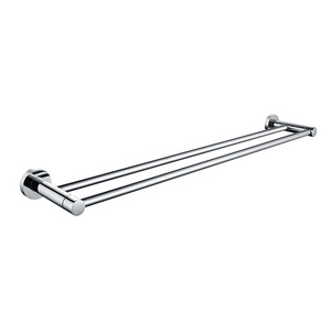 Double Towel Bars 24 Inch Bath Towel Rack for Bathroom Stainless Steel Wall Mounted Double Rods Long Towel Rail Hanger