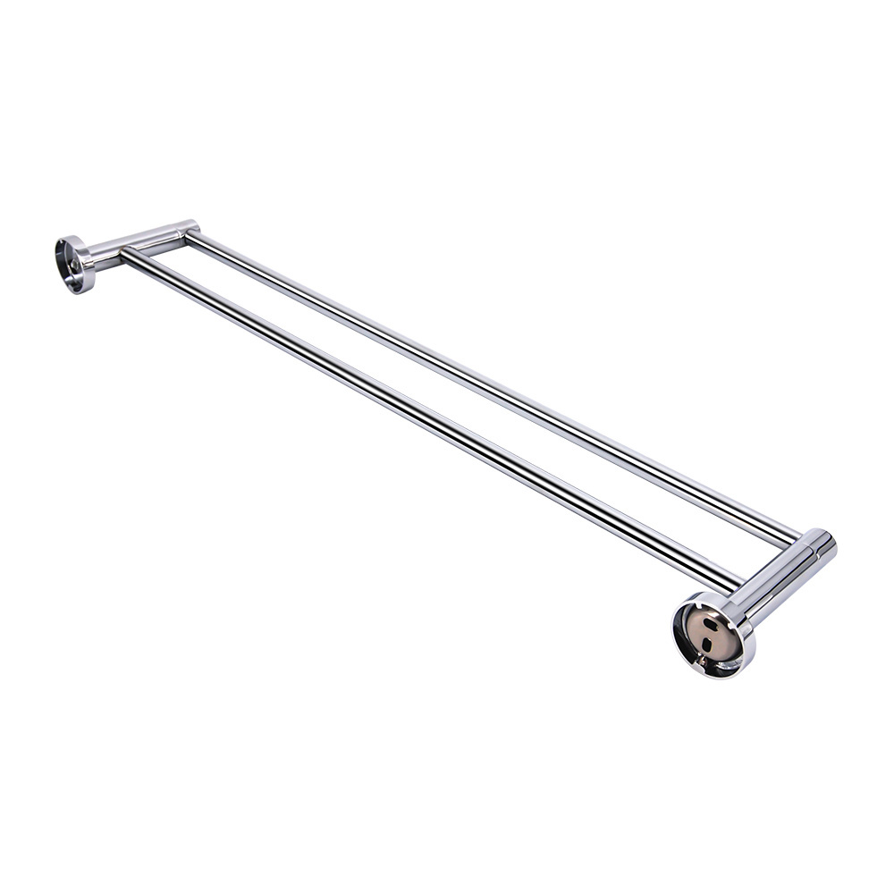 Double Towel Bars 24 Inch Bath Towel Rack for Bathroom Stainless Steel Wall Mounted Double Rods Long Towel Rail Hanger