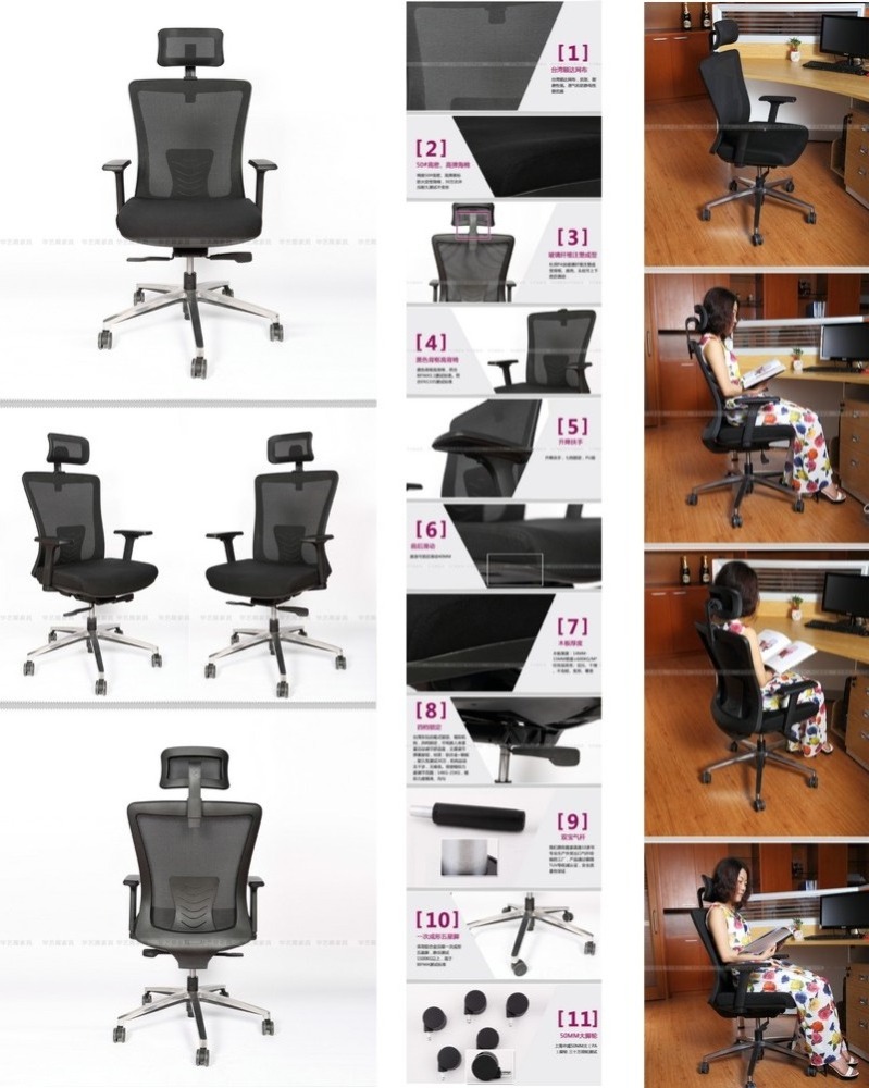 Popular Ergonomic Swivel Fabric Chair Ergo Office Desk Mesh Chair