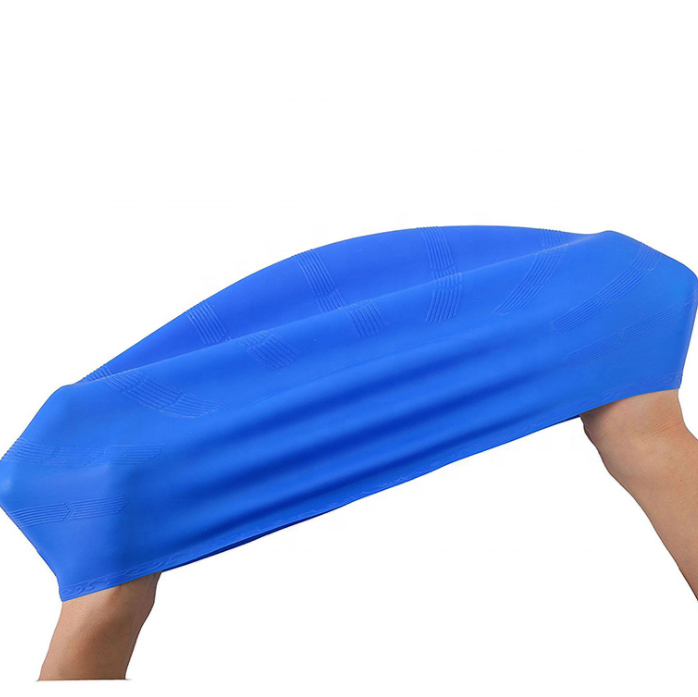 Safety ECO-friendly 100% Silicone Waterproof Adult Swimming Caps Swim Hats