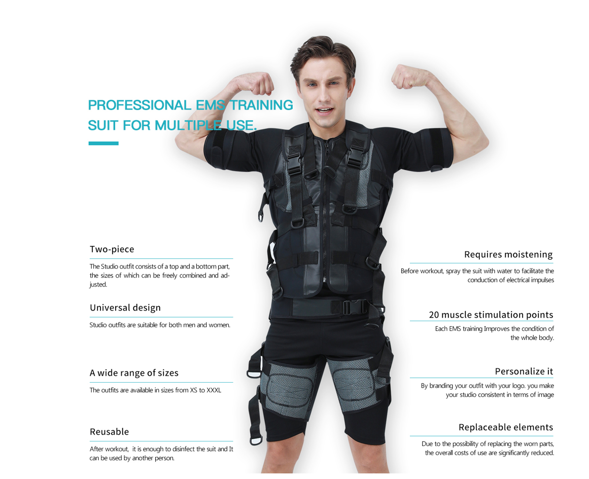 The 4th generation wireless ems vest / electrical muscle stimulation ems fitness suit