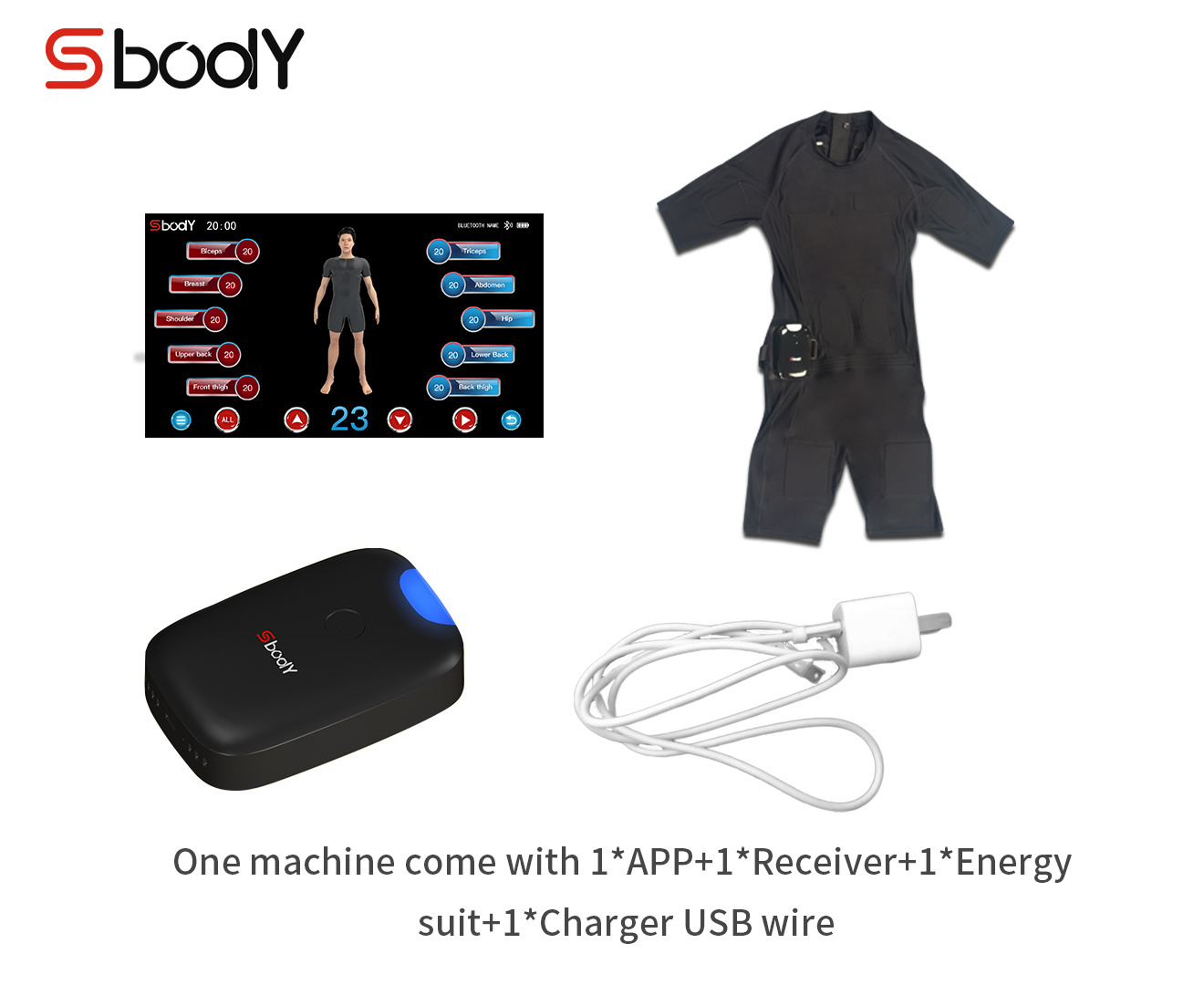 Unique design Ems personal training suit / wireless ems fitness device / electric muscle stimulator for home use