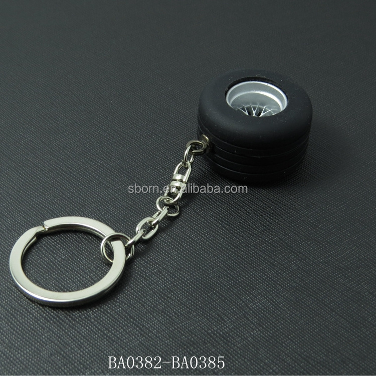 Tyre shape zinc alloy keychain with customized logo