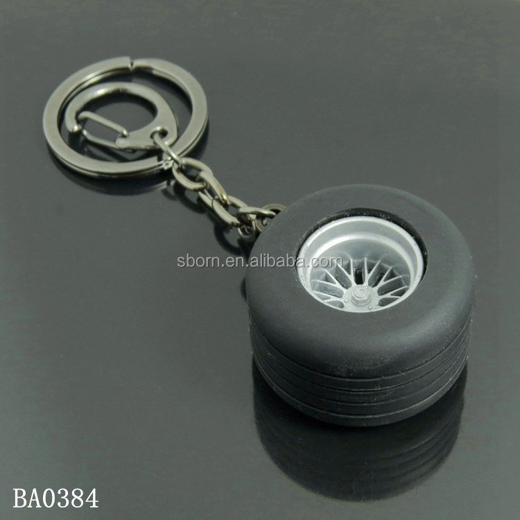 Tyre shape zinc alloy keychain with customized logo