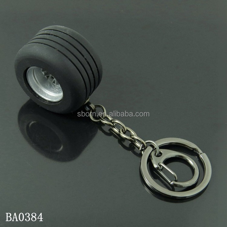 Tyre shape zinc alloy keychain with customized logo