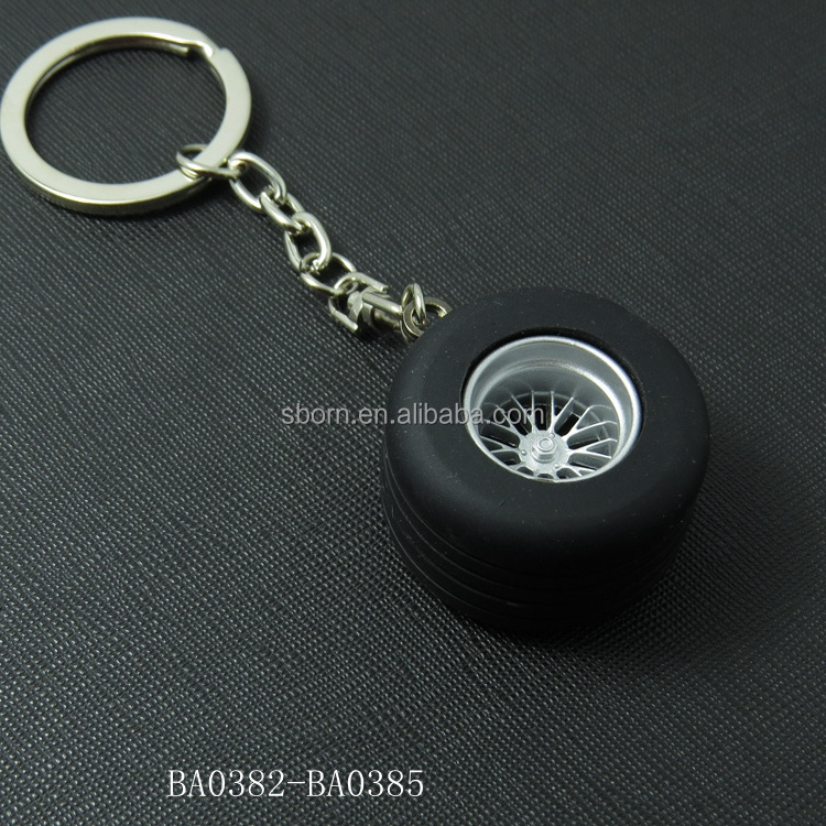 Tyre shape zinc alloy keychain with customized logo