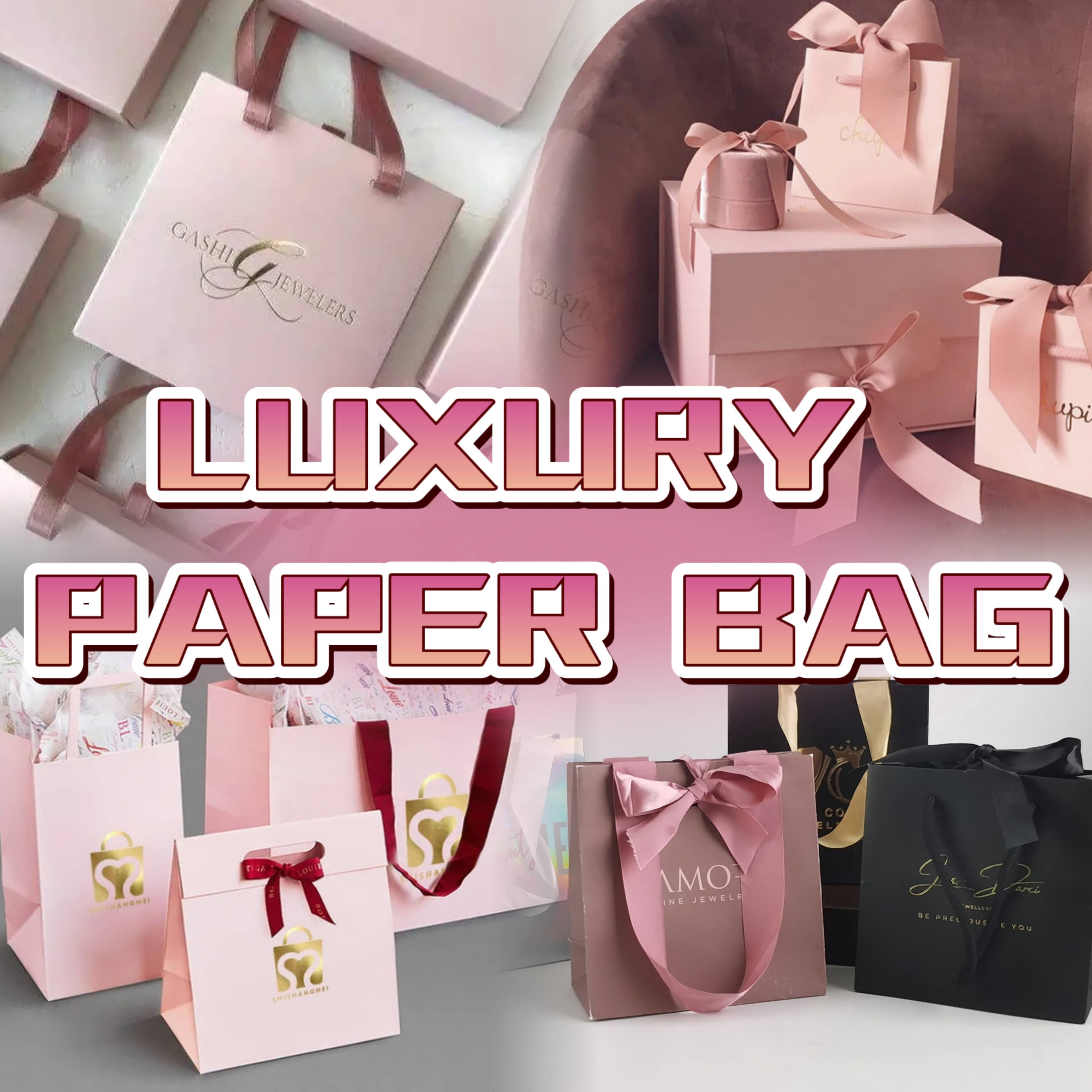 Free Sample Beautiful Wholesale Custom Luxury Perfume Paper Shopping Jewelry Gift Bags Gold Foil Logo Clothing Packaging Bags