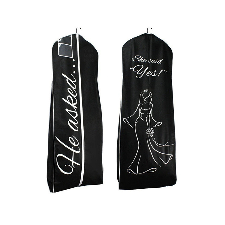 Custom Logo Portable Foldable Bridal Dust Long Dress Cover Wedding Gown Garment Bag For Storage