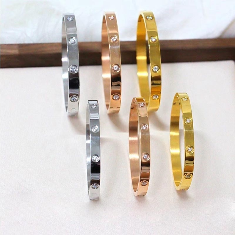 High Quality 18k Gold Plated 316 Stainless Steel Love Screwdriver Bracelet Luxury Romantic Jewelry for Men and Women Wholesale