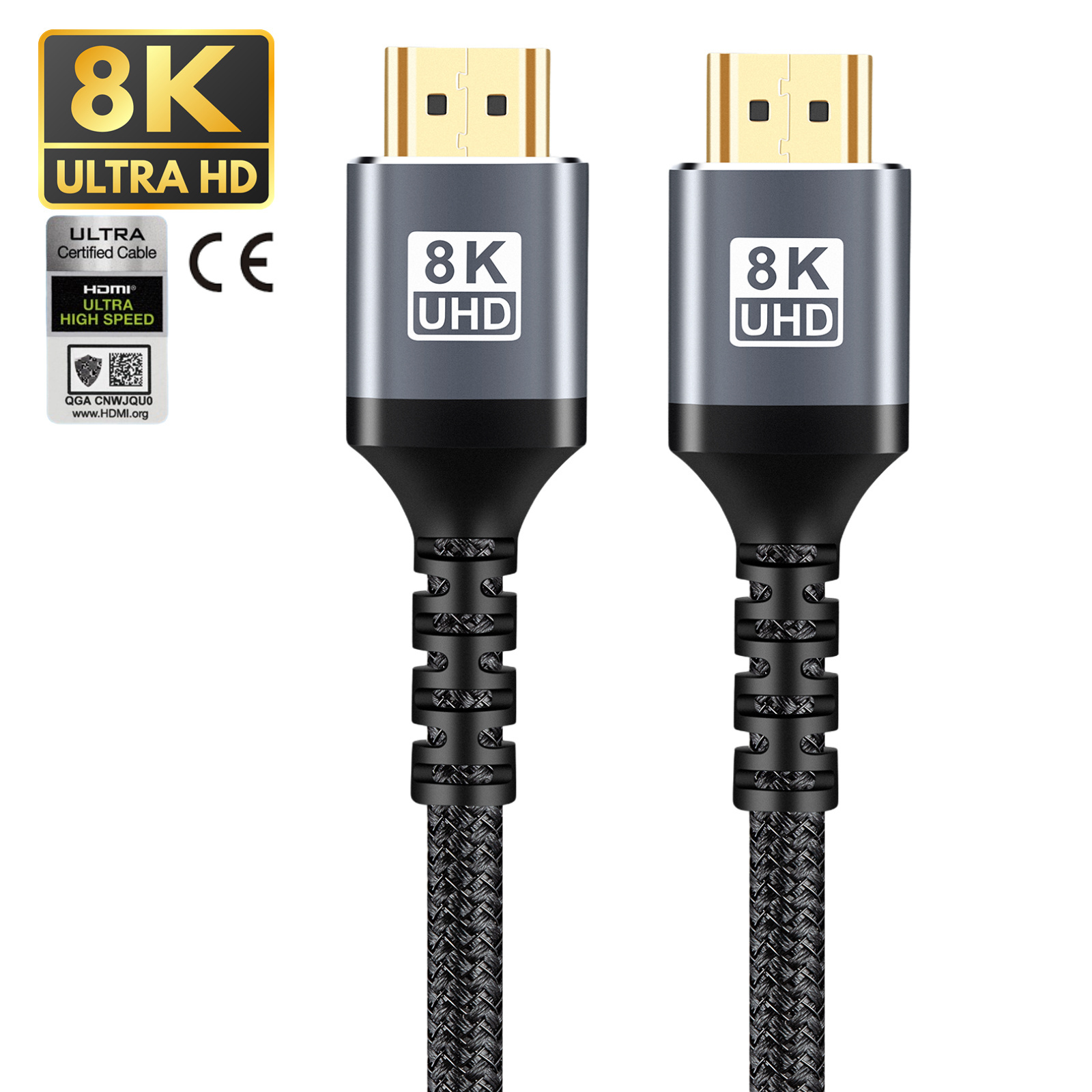 Premium 8K 60hz HDMI Cable 4K 120Hz UHD Braided HDMI 2.1 Cable Cord Male to Male for Laptop Monitor Fire TV