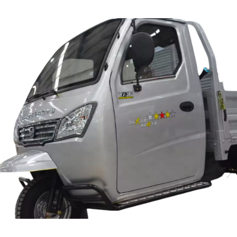 Driving Gasoline Enclosed Cargo Tricycle With Engine Cabin Type Adult Tricycle 2 For Loading And Sale