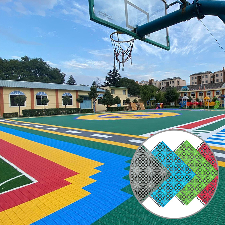 Pp Suspended Plastic Interlocking kindergarten Court /tennis Court/Futsal Court Assembled Floor For outdoor Sport tiles