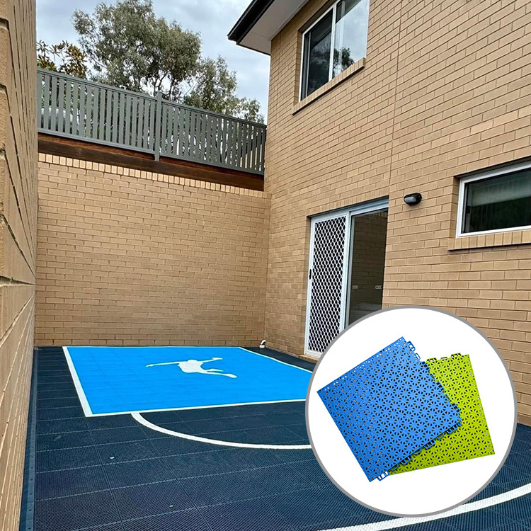 Outdoor Multi-Sport Court Flooring Sports Floor Plastic Tiles Artificial Grass for Basketball Tennis