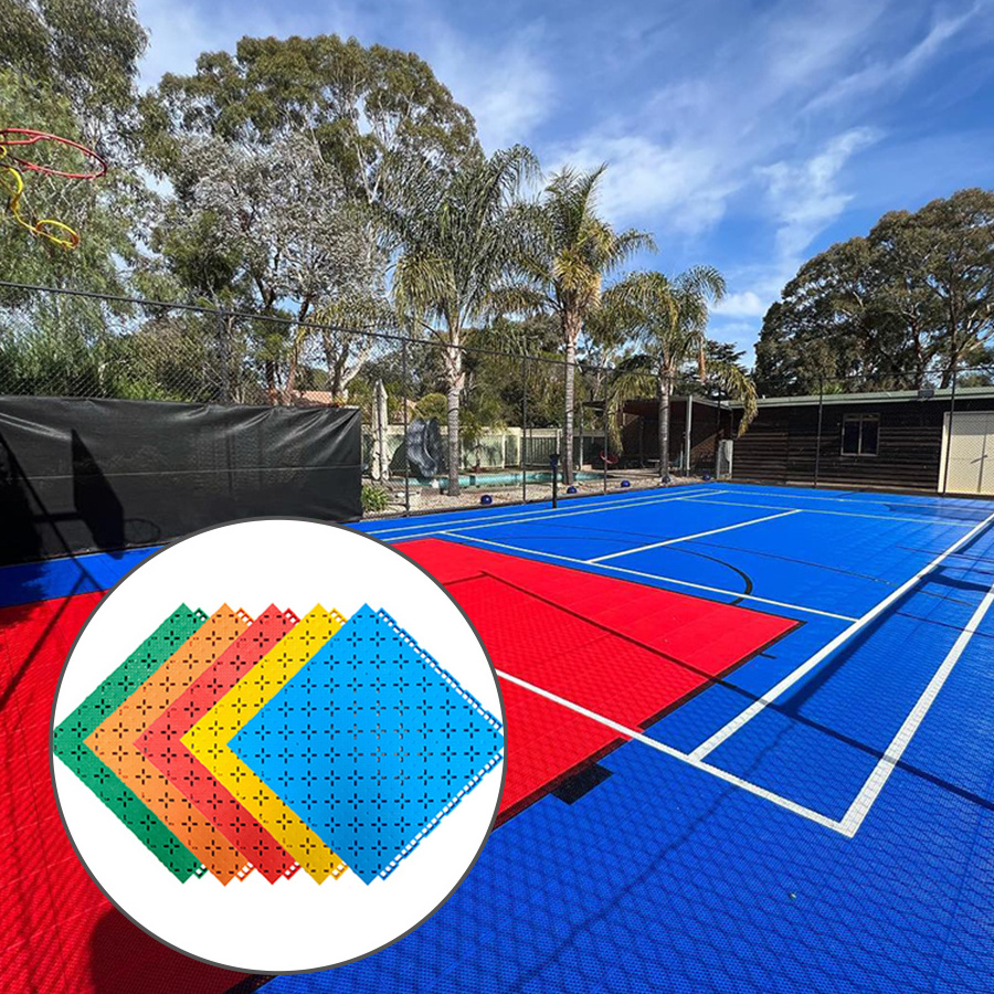 Indoor Sport Area Solid Surface PP Interlocking Tennis Court Tile Futsal Court Plastic Flooring