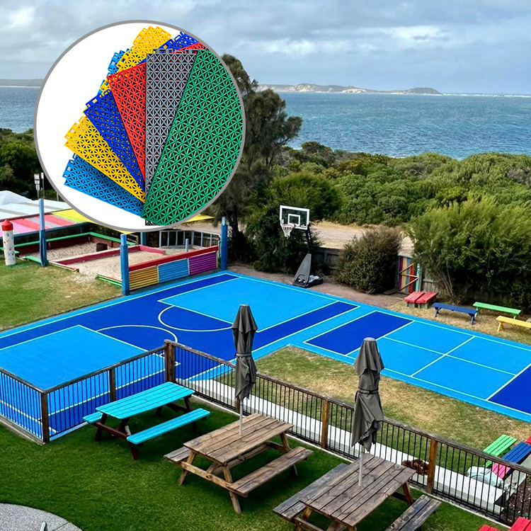 Outdoor Sport Court Flooring Tiles Intelligent Pp Interlocking Plastic Tennis Court Basketball Floor