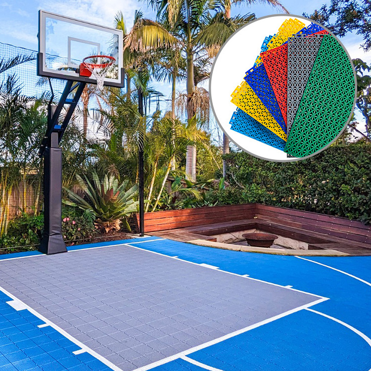 Outdoor Sport Court Flooring Tiles Intelligent Pp Interlocking Plastic Tennis Court Basketball Floor