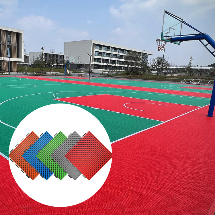 Outdoor Multi-Sport Court Flooring Sports Floor Plastic Tiles Artificial Grass for Basketball