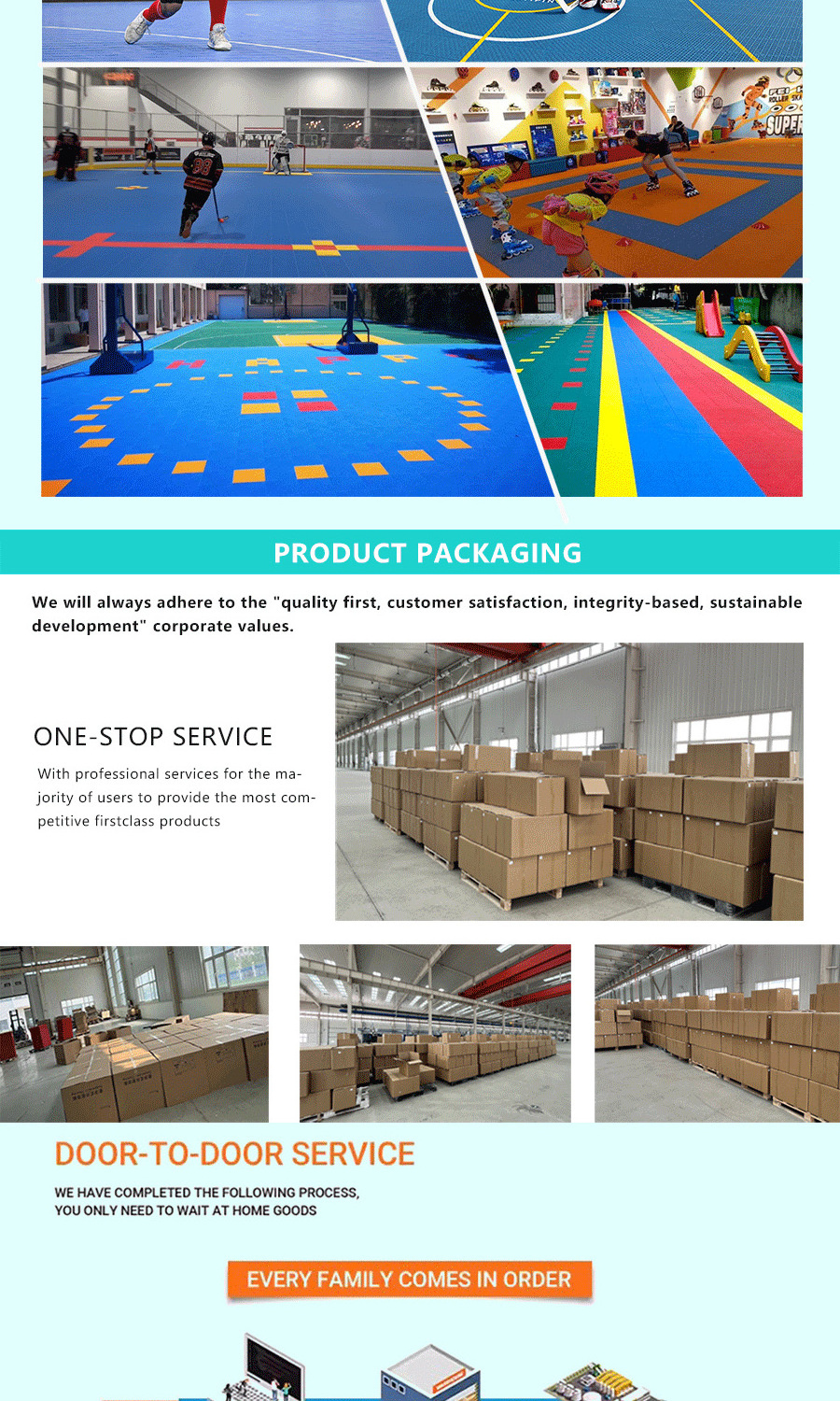 Top Quality Indoor Hockey Court Floor Tiles  Outdoor Roller Skating Interlock Flooring