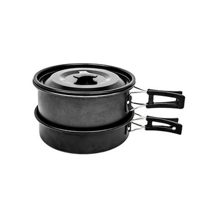 3piece Camping Cookware Set Campfire Kettle Outdoor Cooking Mess Kit Pots Pan for Backpacking Hiking Picnic Fishing