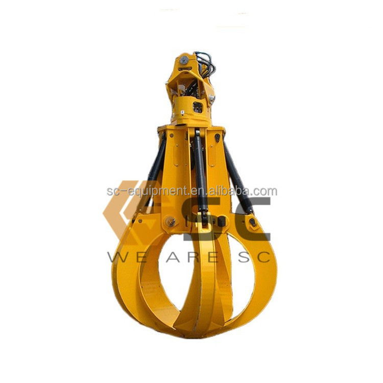 Excavator tools hydraulic orange peel grapple excavator grab bucket for metal Scrap Metal Grapple